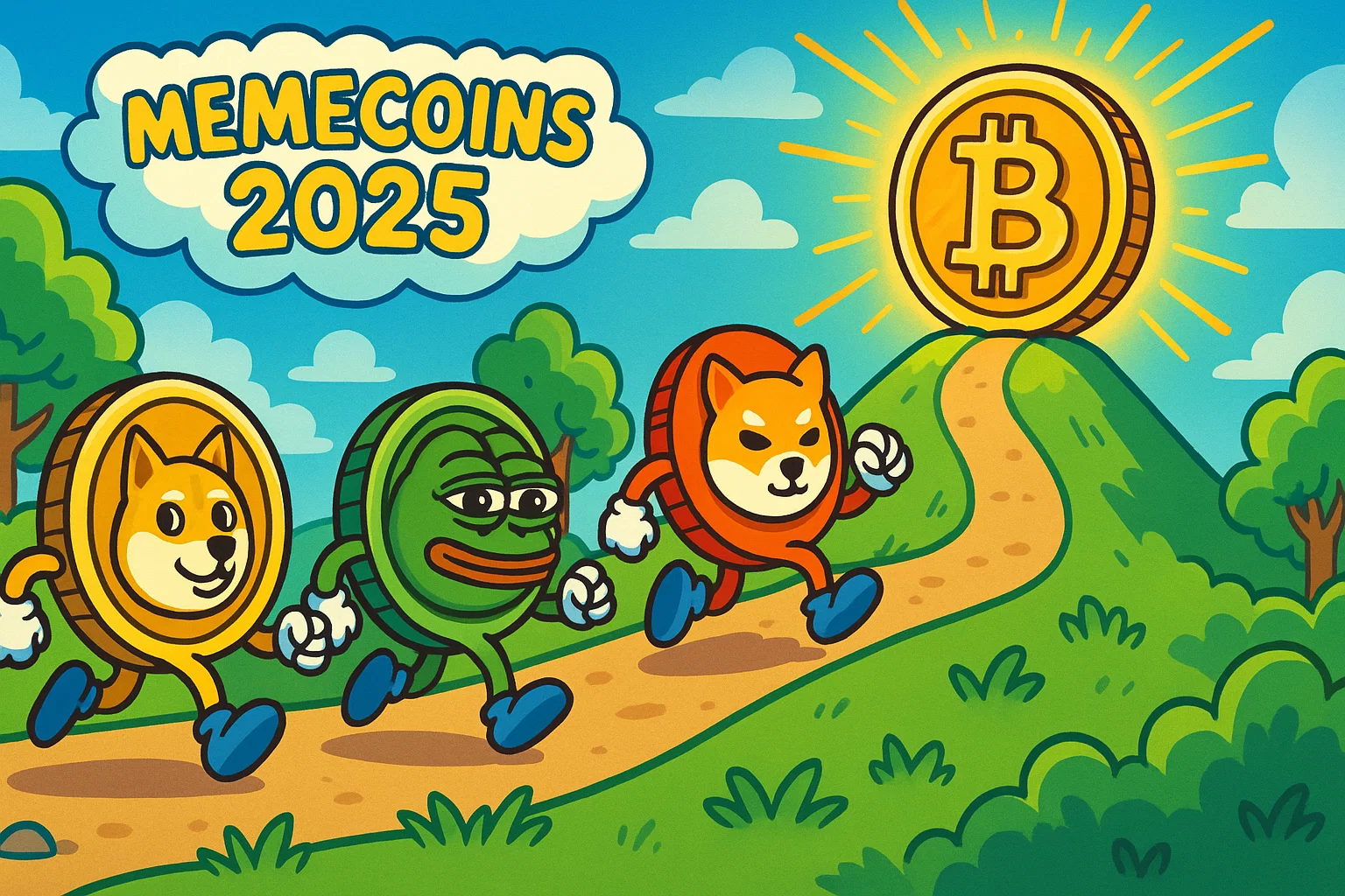 4 мемкоина, которые могут превзойти биткойн в 2025 году