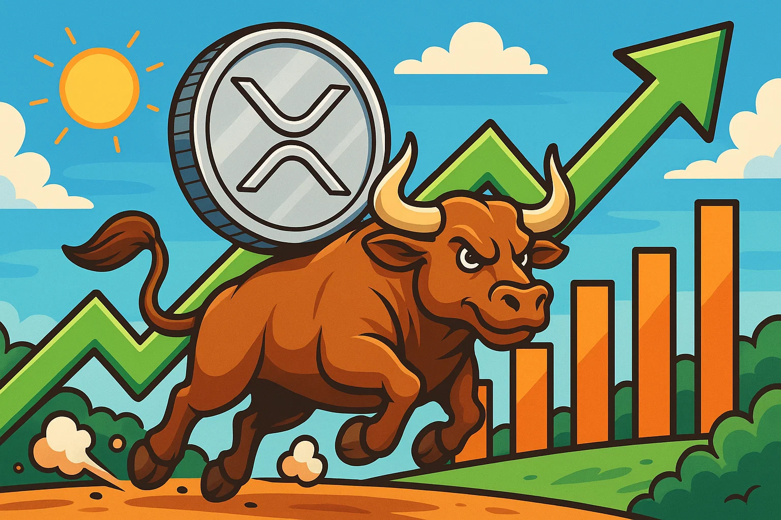 XRP может вырасти до $14: рост открытого интереса и бычий сигнал на графике