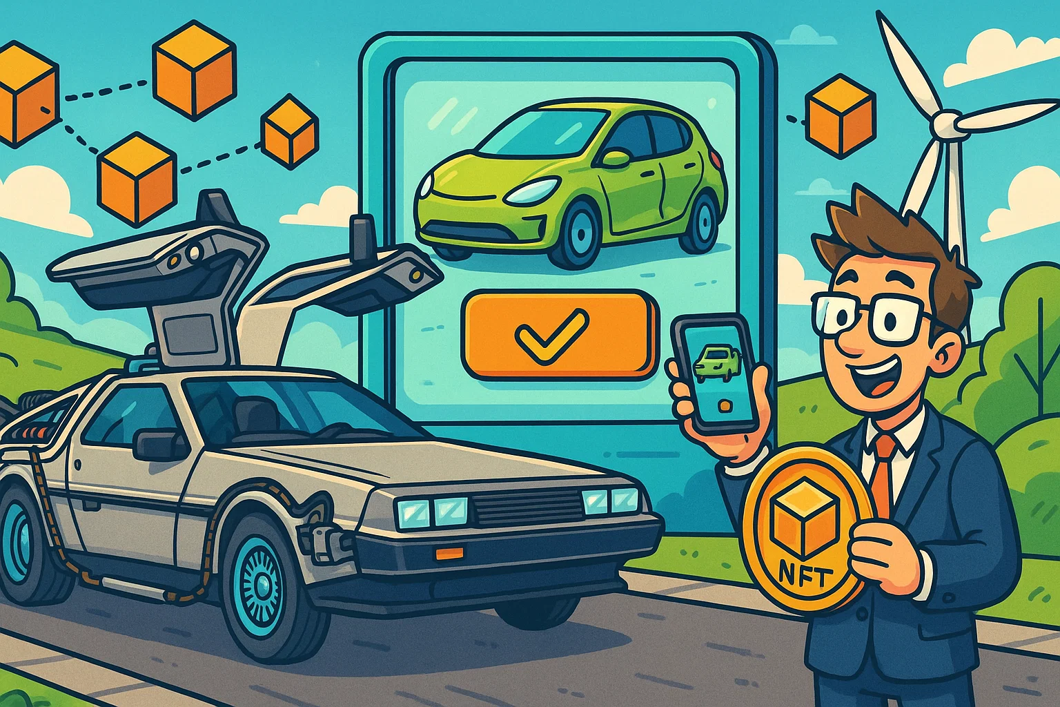 DeLorean внедряет Web3: бронирование электромобилей через NFT на блокчейне Sui